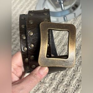 Italian Leather Belt with Stud Details